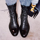 Amanda | Elegant Leather Lace-Up Boots - Picela