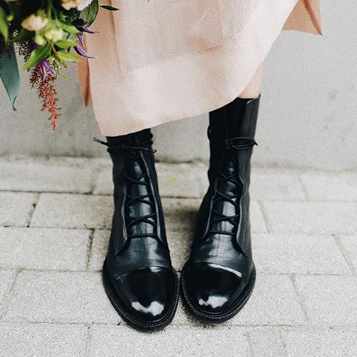 Amanda | Elegant Leather Lace-Up Boots - Picela