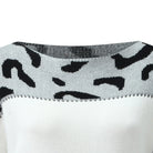 Amanda | Elegant Leopard Colorblock Sweater - Picela