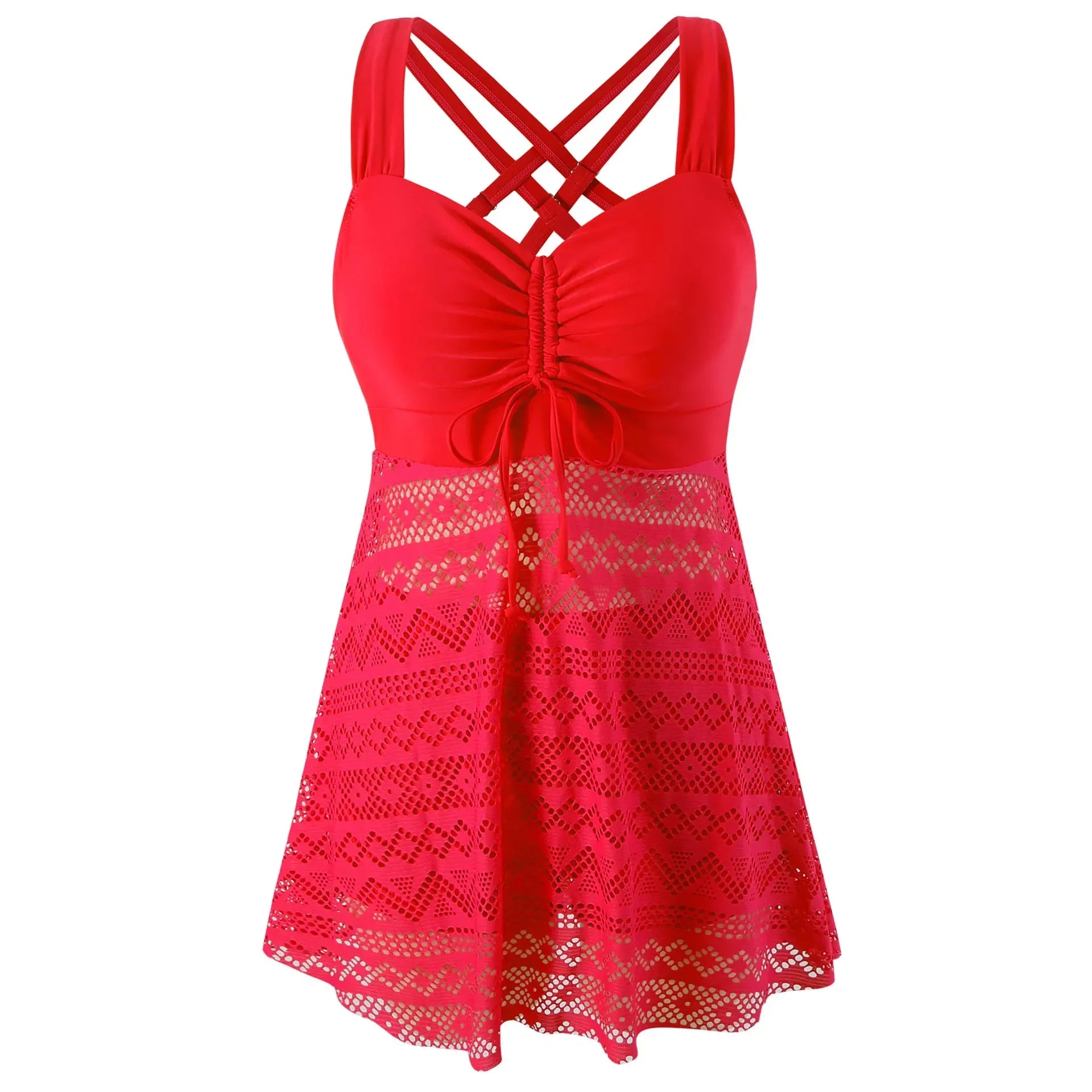 Amanda | Elegant Ruched Lace Swimsuit - Picela