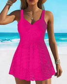 Amanda | Elegant Ruched Lace Swimsuit - Picela