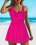 Amanda | Elegant Ruched Lace Swimsuit - Picela
