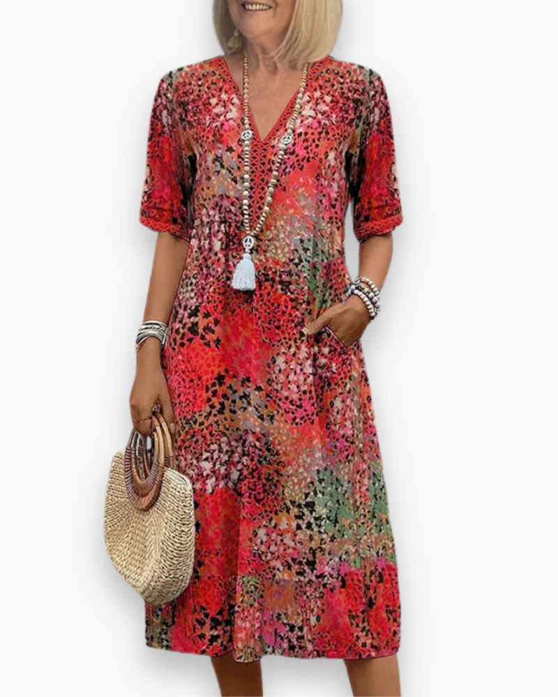 Amanda | Feminine Crochet Midi Dress - Picela