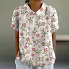 Amanda | Feminine Floral Cotton Blouse - Picela