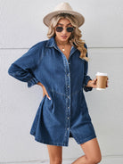 Amanda | Stylish Denim Button-Front Dress - Picela