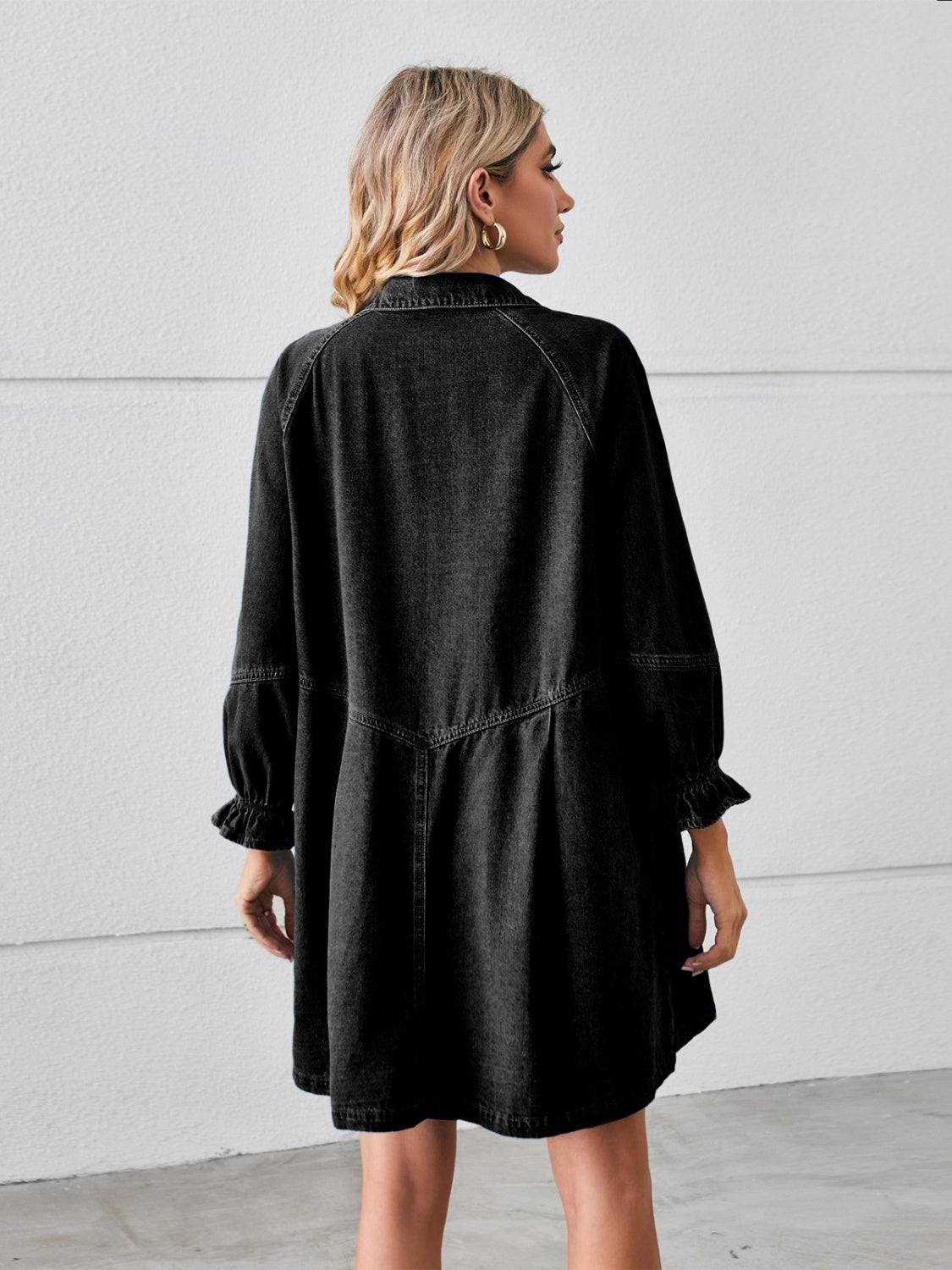 Amanda | Stylish Denim Button-Front Dress - Picela