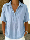 Amber | Effortless Linen Button-Down Blouse - Picela