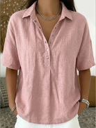 Amber | Effortless Linen Button-Down Blouse - Picela