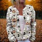 Amber | Elegant Halloween Ghost Cardigan - Picela