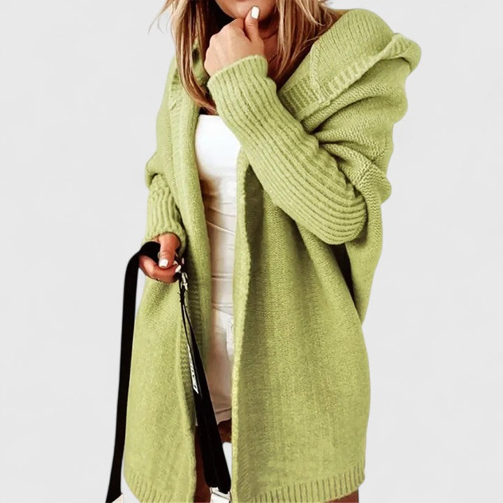 Amber | Elegant Hooded Oversized Cardigan - Picela
