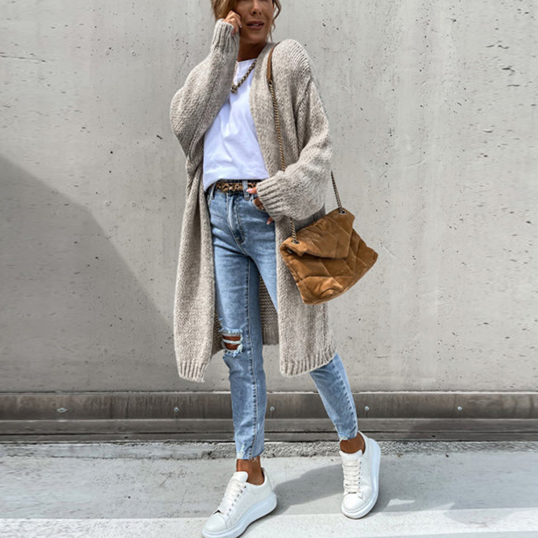 Amber | Elegant Longline Knit Cardigan - Picela
