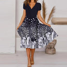 Amber | Elegant V-Neck Midi Dress - Picela