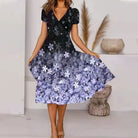 Amber | Elegant V-Neck Midi Dress - Picela