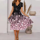 Amber | Elegant V-Neck Midi Dress - Picela