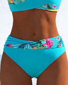 Amber | Feminine Floral Contrast Bikini - Picela