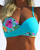 Amber | Feminine Floral Contrast Bikini - Picela