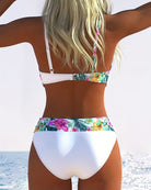 Amber | Feminine Floral Contrast Bikini - Picela