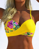 Amber | Feminine Floral Contrast Bikini - Picela