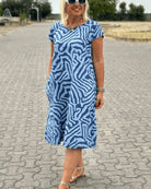 Amber | Stylish Abstract Midi Dress - Picela