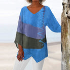 Amber | Stylish Colorblock Asymmetric Top - Picela