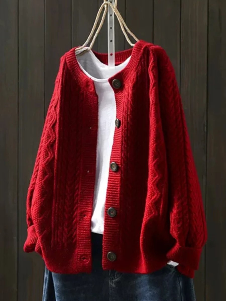 Angela | Cozy Cable-Knit Chunky Cardigan - Picela
