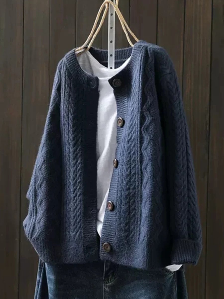 Angela | Cozy Cable-Knit Chunky Cardigan - Picela