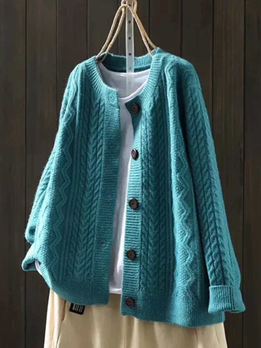Angela | Cozy Cable-Knit Chunky Cardigan - Picela