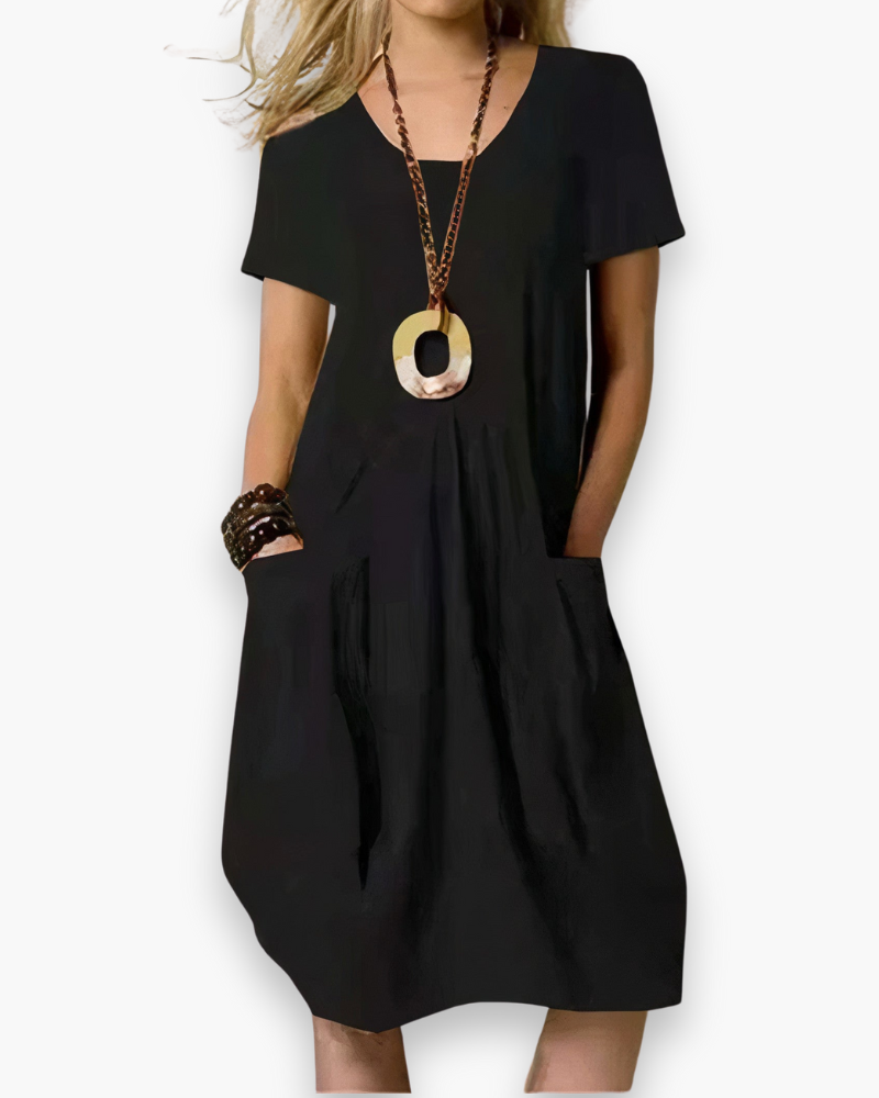 Angela | Effortless Pocket Midi Dress - Picela