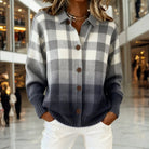 Angela | Elegant Plaid Button-Front Cardigan - Picela