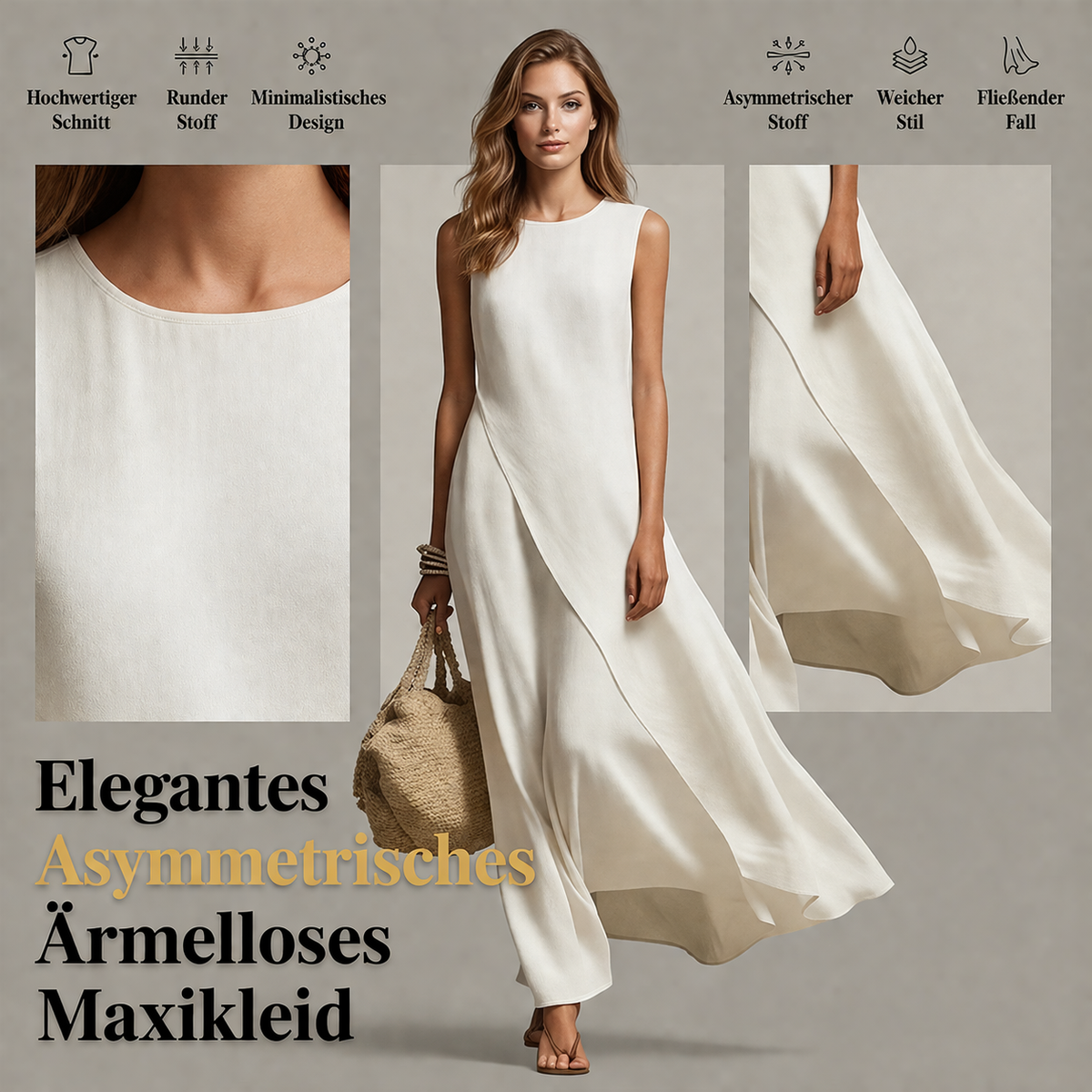 Angela | Elegant Sleeveless Maxi Dress - Picela
