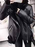 Angela | Stylish Shearling Aviator Jacket - Picela