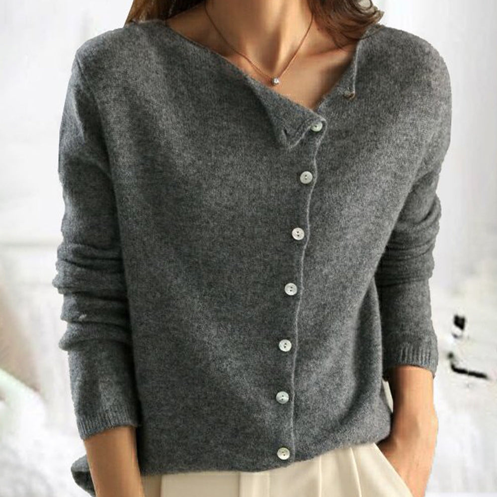 Ashley | Elegant Asymmetric Knit Cardigan - Picela