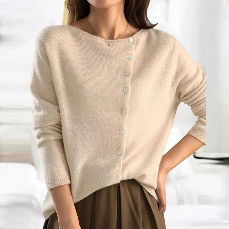 Ashley | Elegant Asymmetric Knit Cardigan - Picela