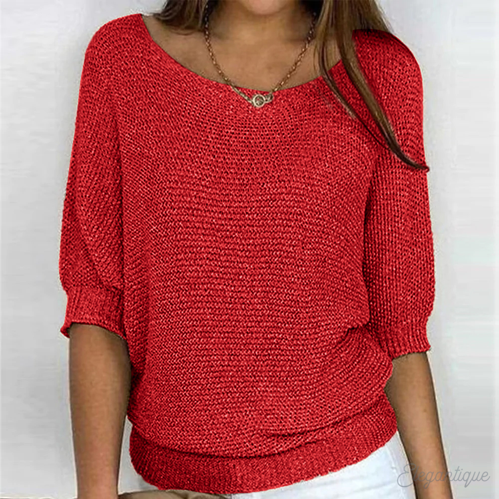 Ashley | Elegant Knit Batwing Sweater - Picela