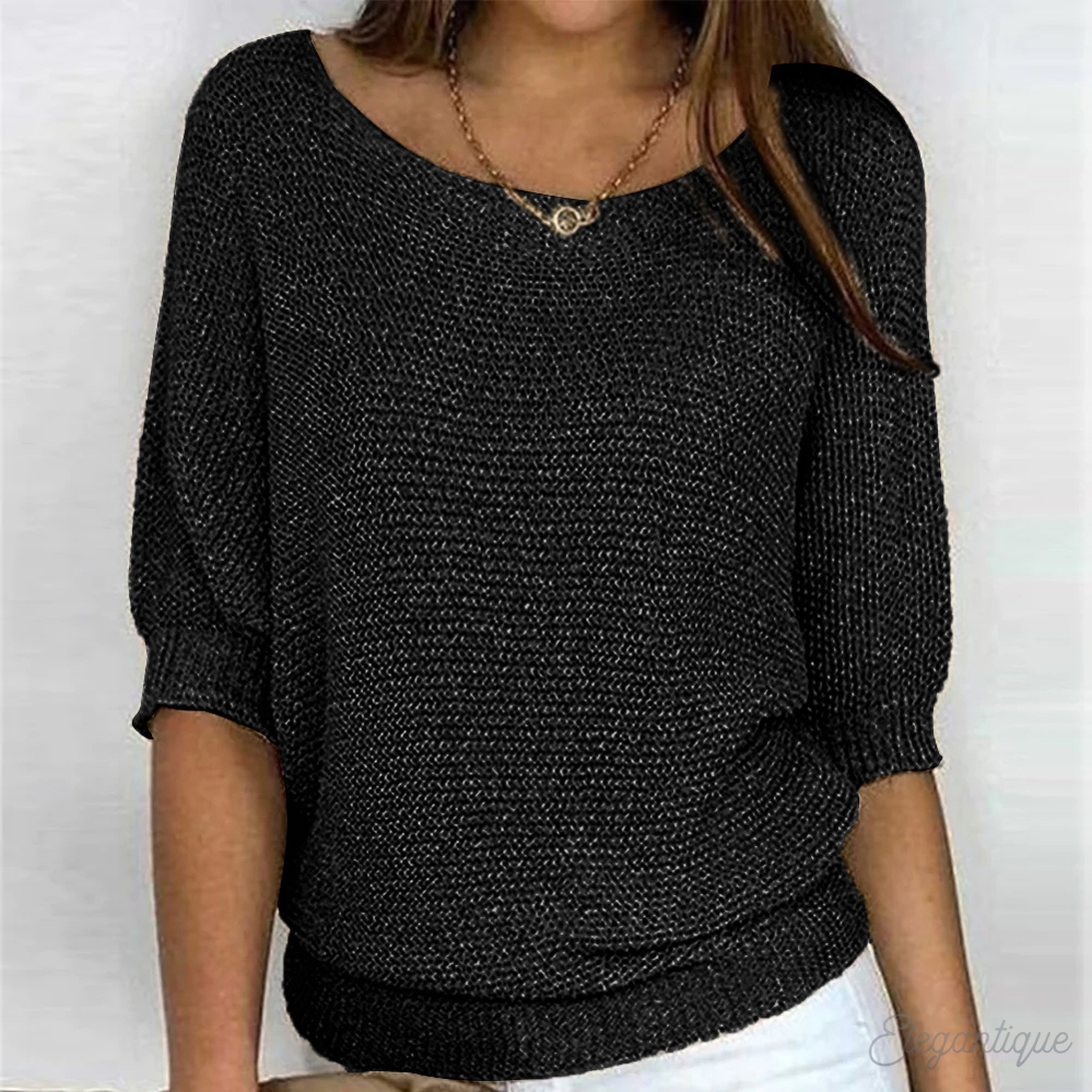 Ashley | Elegant Knit Batwing Sweater - Picela