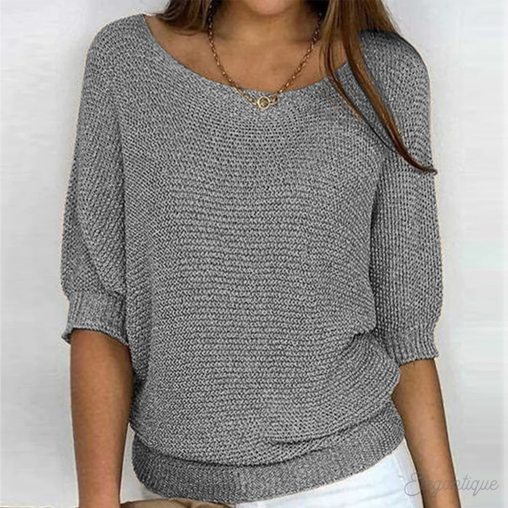 Ashley | Elegant Knit Batwing Sweater - Picela