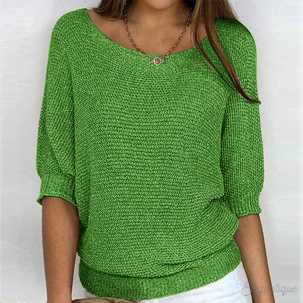 Ashley | Elegant Knit Batwing Sweater - Picela