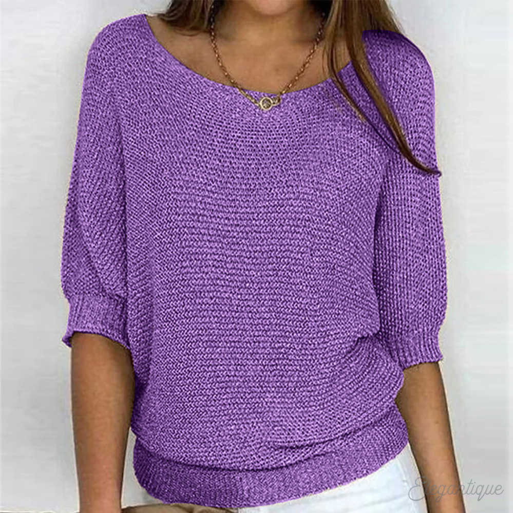 Ashley | Elegant Knit Batwing Sweater - Picela