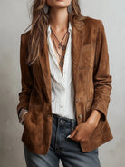 Ashley | Elegant Suede Tailored Blazer - Picela