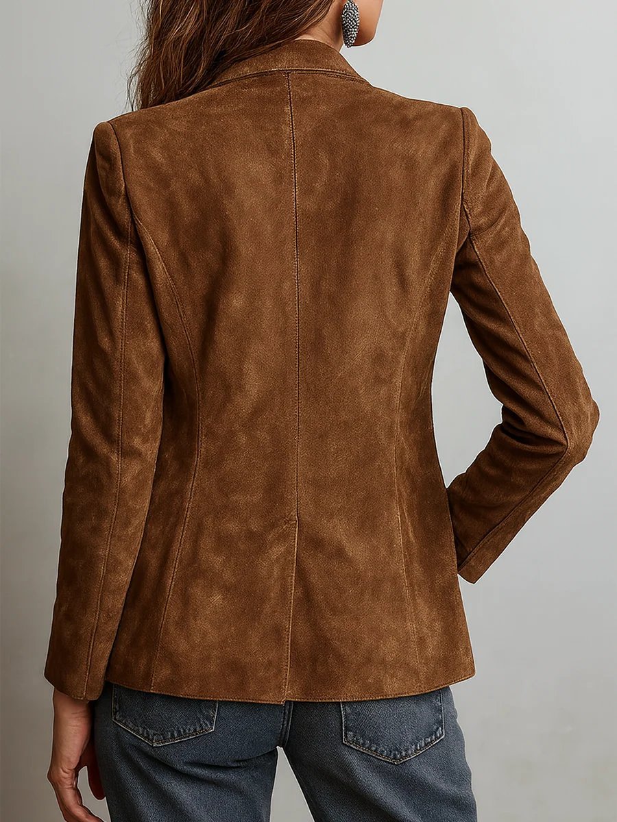 Ashley | Elegant Suede Tailored Blazer - Picela