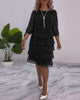 Elegant Polka Dot Tiered Midi Dress for Women