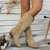 Lauren | Elegant Suede Embroidered Boots