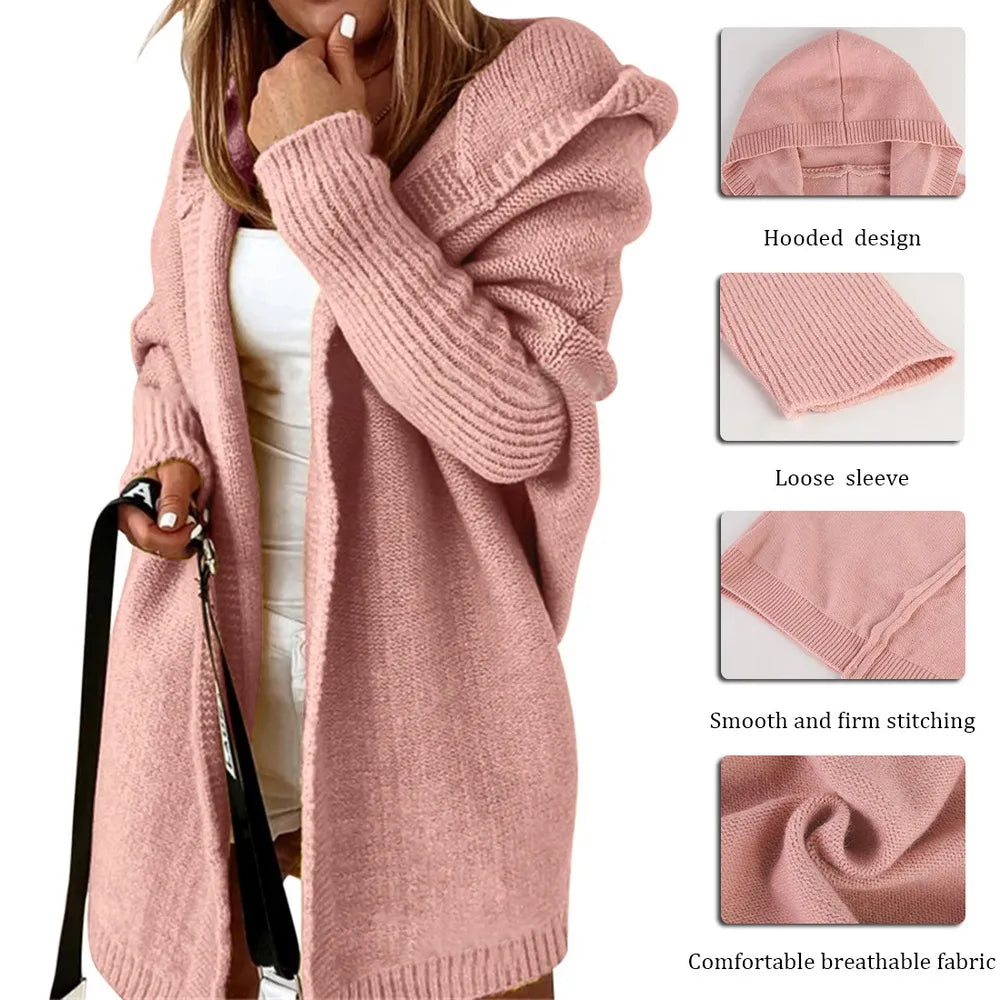 Brittany | Cozy Hooded Oversized Cardigan - Picela