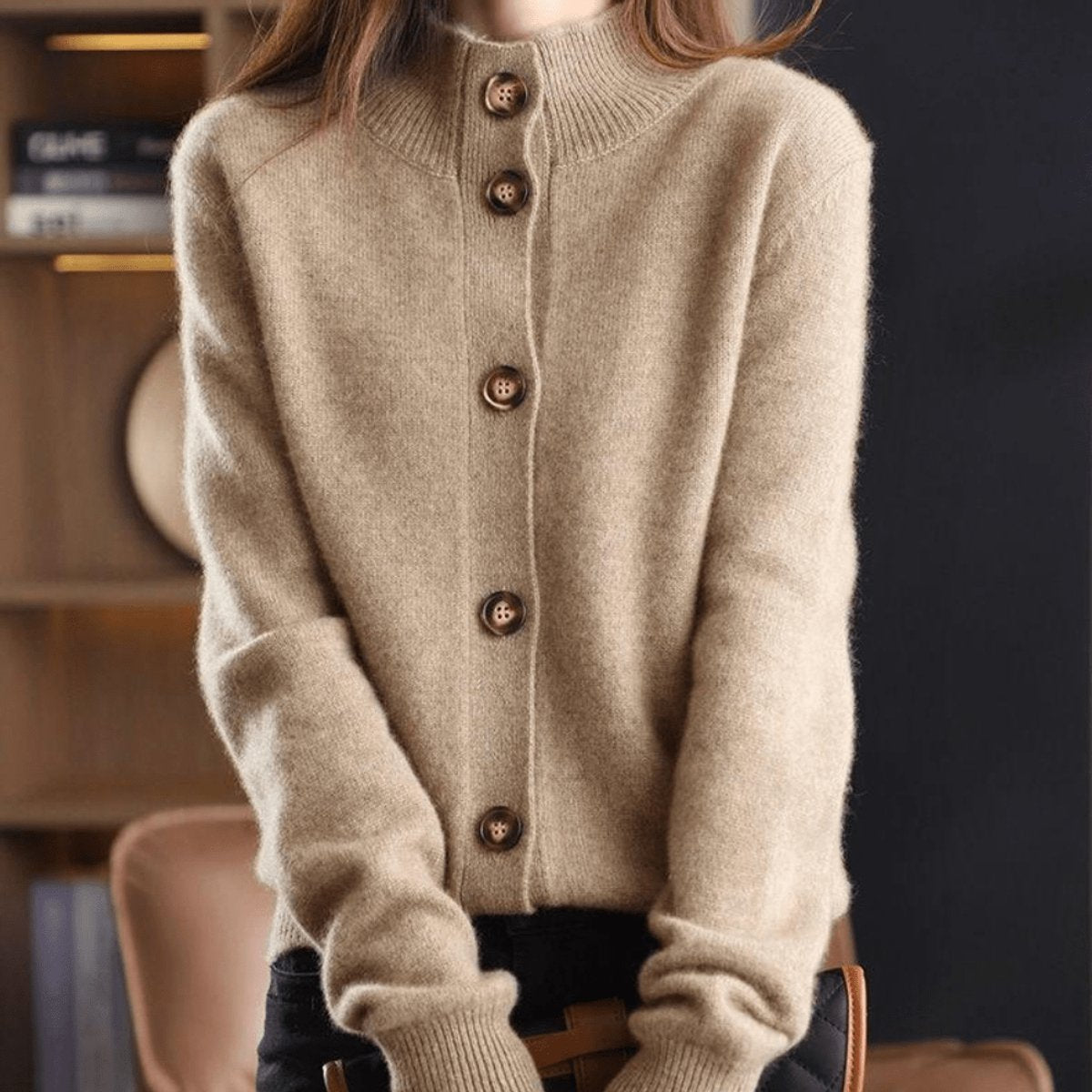 Brittany | Elegant Button-Front Cashmere Cardigan - Picela