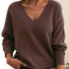 Brittany | Elegant V-Neck Knit Sweater - Picela