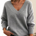 Brittany | Elegant V-Neck Knit Sweater - Picela
