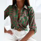 Brittany | Stylish Abstract Collared Blouse - Picela