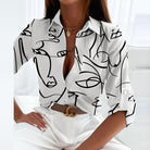 Brittany | Stylish Abstract Collared Blouse - Picela
