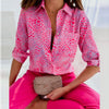Brittany | Stylish Abstract Collared Blouse - Picela