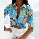 Brittany | Stylish Abstract Collared Blouse - Picela
